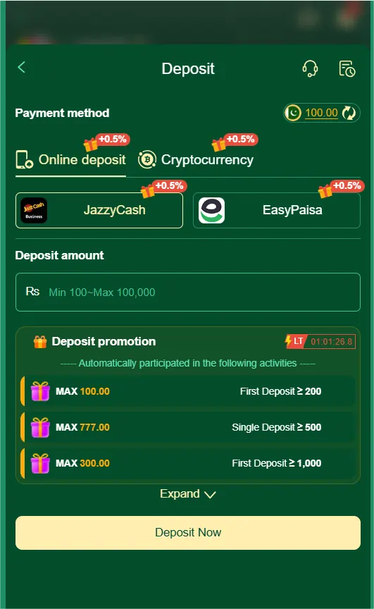 777CB Game deposit withdraw options