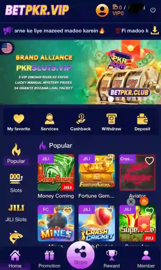 BetPKR Game interface image