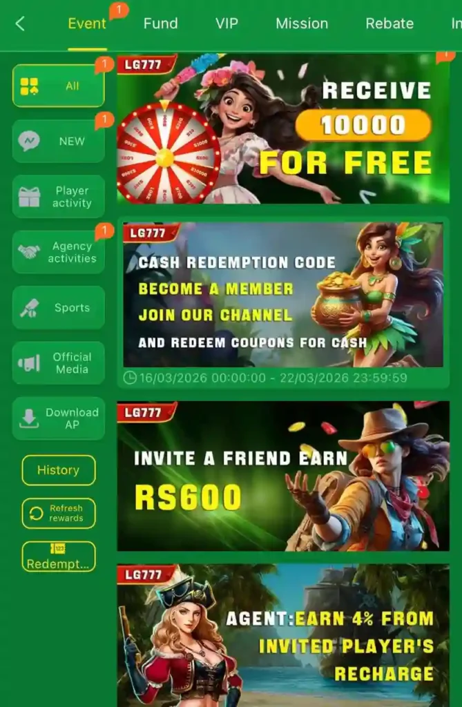 lg777 game daily bonus reward