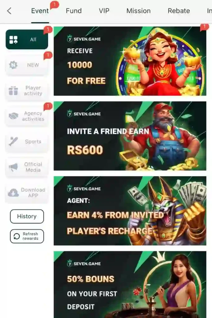 seven game bonus section