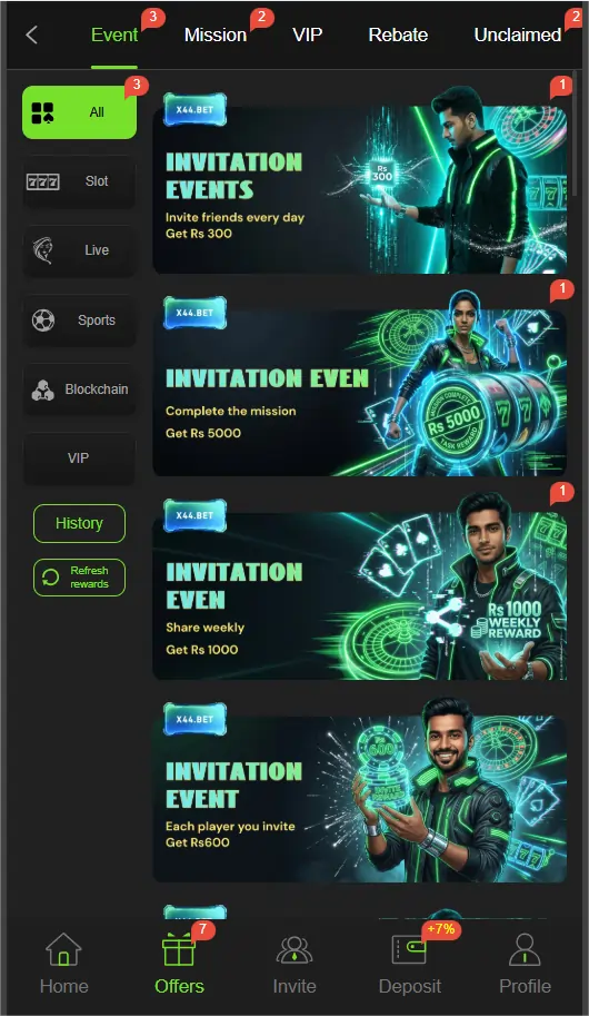 X44 Game Bonuses and Rewards