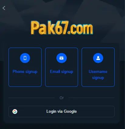 Pak67 Game Login Image