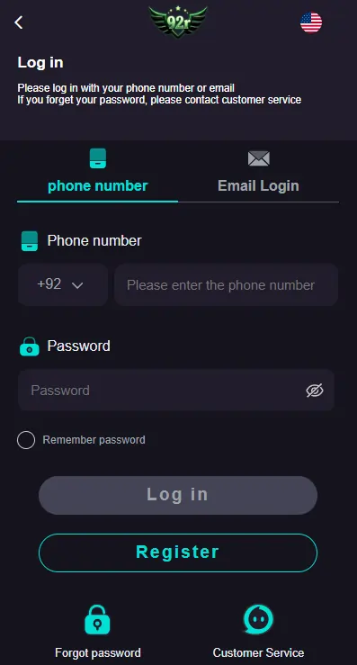 92R game Login