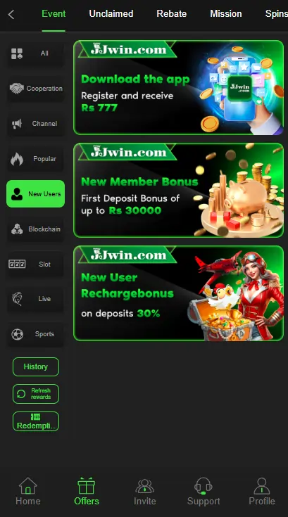 JJwin Game Deposite Money