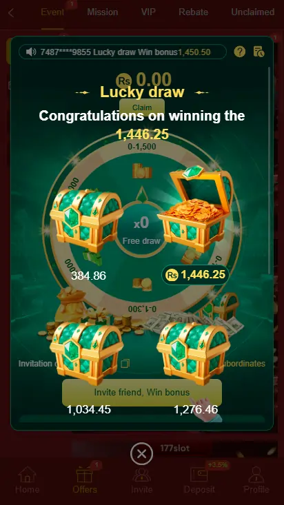 177slots Game Rewards Screenshot
