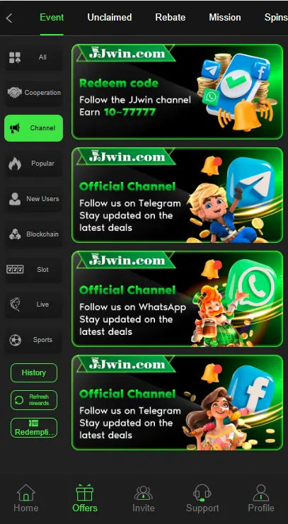 JJwin Game Bonuses
