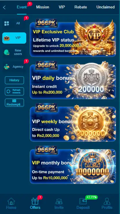 966PK Game Bonuses