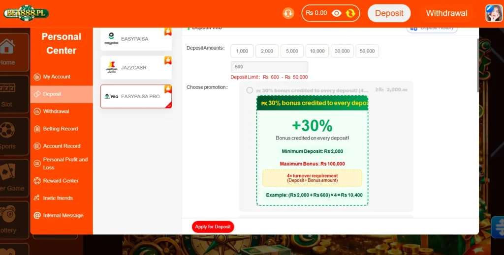 Bet888 Game Cash Out and Deposit