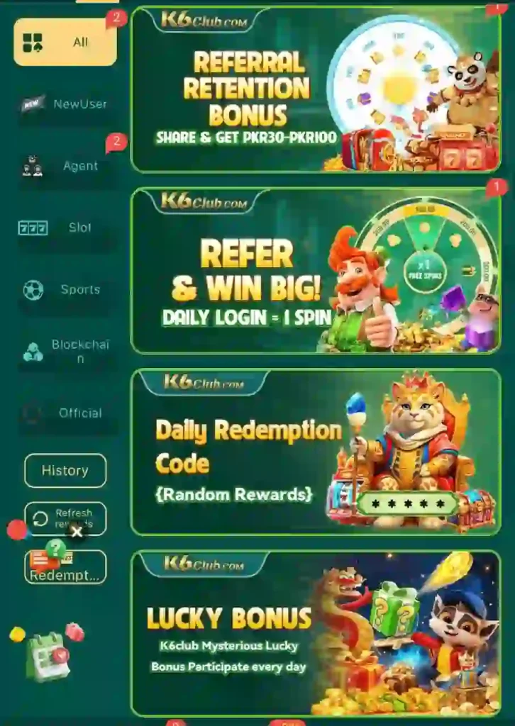 K6club game rewards