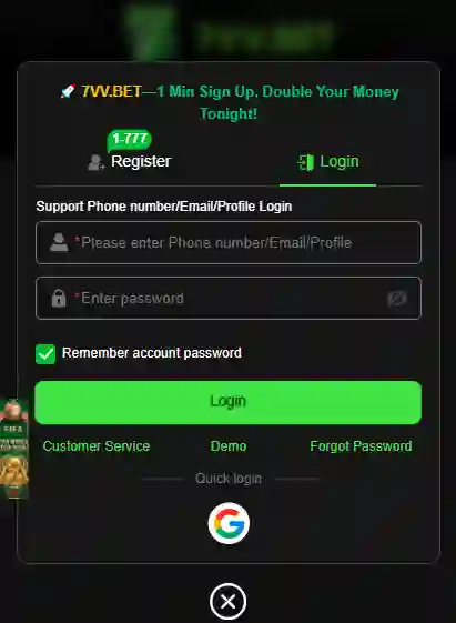 7VVBet Game Login Image