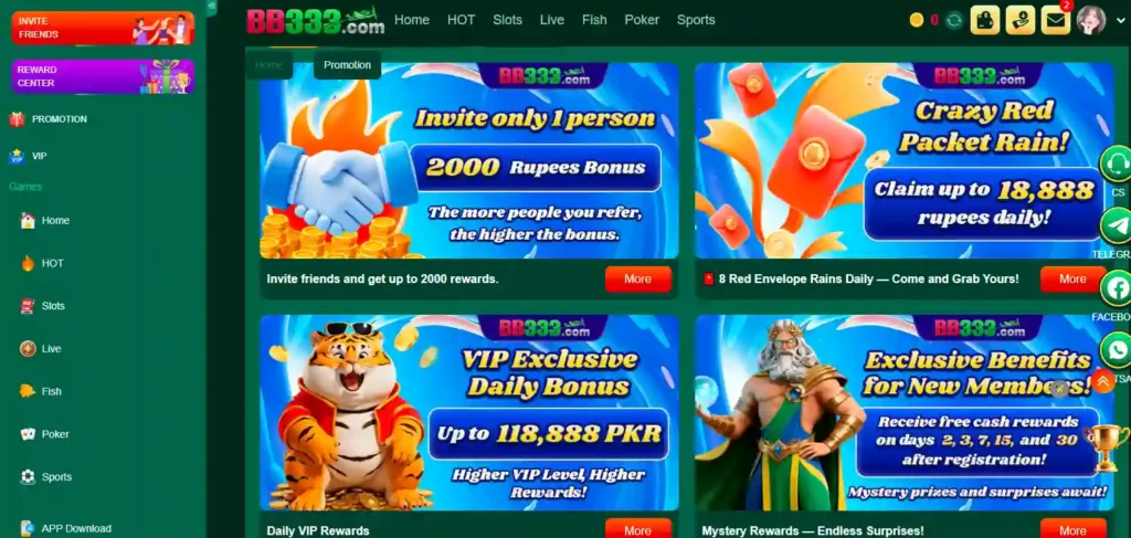 BB333 Game Bonuses Image