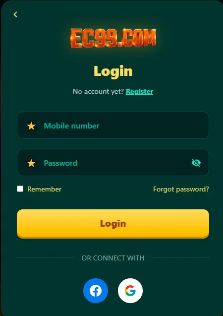EC99 Game Login ScreenShot