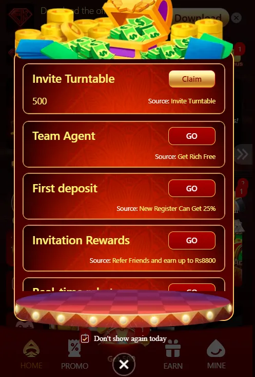EK77 Game Bonuses Screenshot