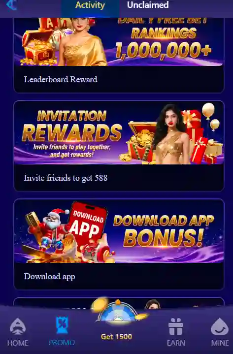 Game bonuses screenshot