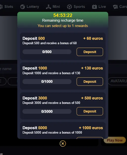 Margo Game rewards Section
