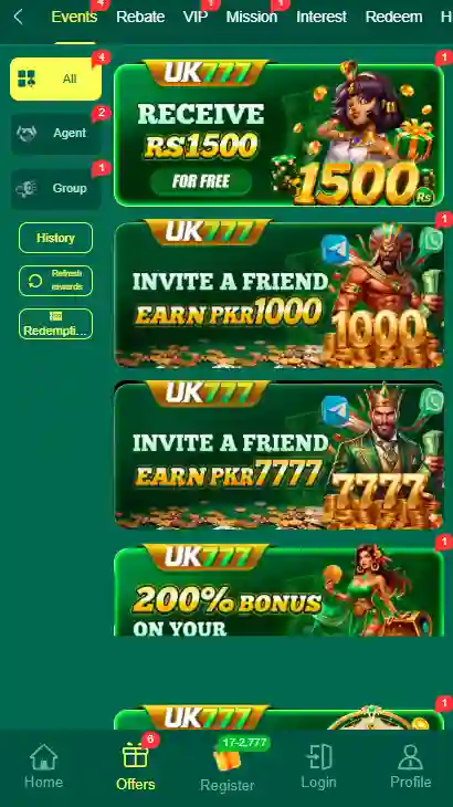 UK777 Game Bonuses Image